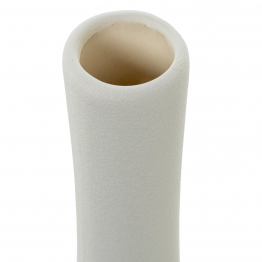 Jarron Ceramica Agujero 33cm Crema Rugosa 12x9x33cm