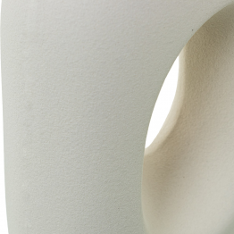 Jarron Ceramica Agujero 33cm Crema Rugosa 12x9x33cm