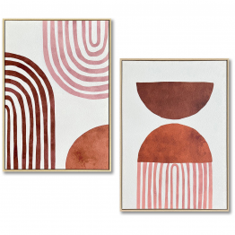 Cuadro Lienzo Marco Madera Natural 48x68cm Abstracto 50x70x3,5cm