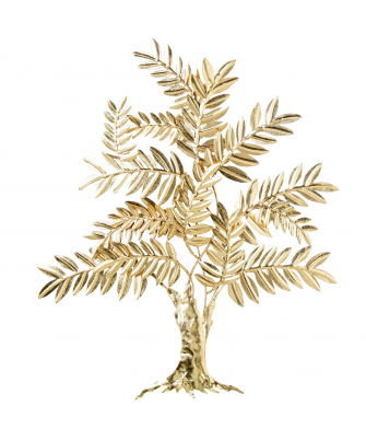 Adorno Pared Metal Árbol Dorado 74x90x6,5cm