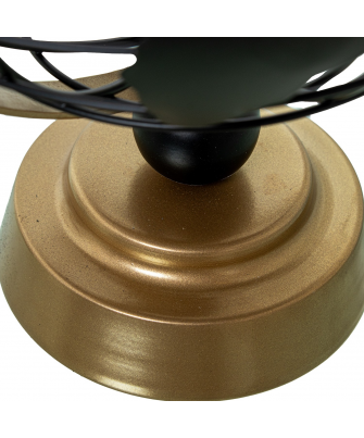 Globo Terraqueo Metal Hueco Negro 20.5x18x30cm