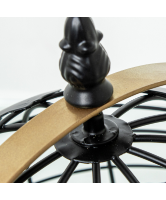 Globo Terraqueo Metal Hueco Negro 20.5x18x30cm