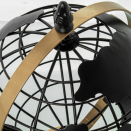 Globo Terraqueo Metal Hueco Negro 20.5x18x30cm