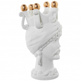 Jarrón Cerámica Abstracto 34cm Blanco 27x9x34cm