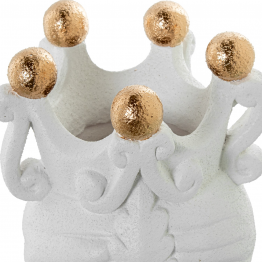 Jarrón Cerámica Abstracto 34cm Blanco 27x9x34cm