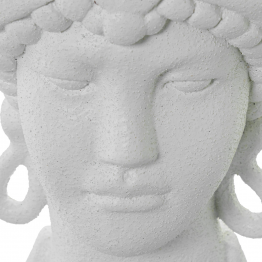 Jarrón Busto Cerámica Mujer C/corona Blanco Bolas Doradas 19x17x34cm