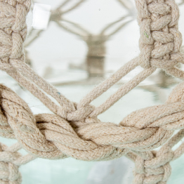 Jarrón/ Portavelas Cristal 16cm C/cuerda Ø15x16cm