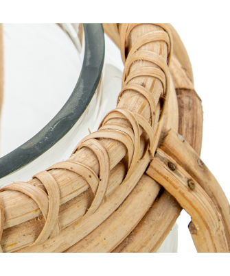 Portavelas Cristal C/mimbre Ø17x16cm