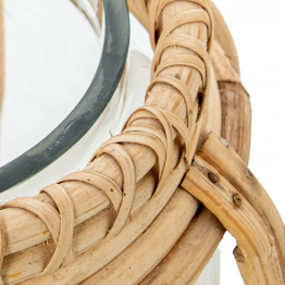 Portavelas Cristal C/mimbre Ø17x16cm