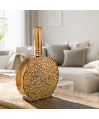 Jarrón Metal Dorado 40x14x64cm