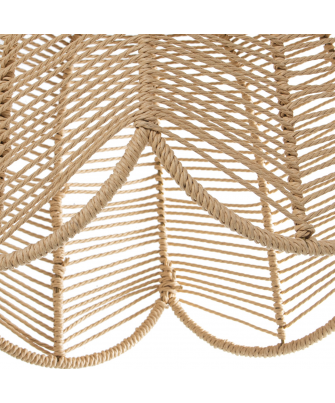 Lampara Techo Bambu Natural, 1xe27, Max.60w No Incluido 50x50x45cm, Cable Negro:165cm