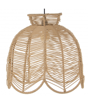 Lampara Techo Bambu Natural, 1xe27, Max.60w No Incluido 50x50x45cm, Cable Negro:165cm