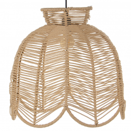 Lampara Techo Bambu Natural, 1xe27, Max.60w No Incluido 50x50x45cm, Cable Negro:165cm