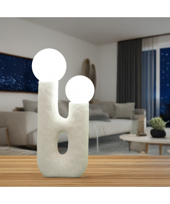 Lampara Sobremesa Ceramica Blanca 1xg9 No Incluida 22,5x11,5x45cm