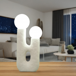 Lampara Sobremesa Ceramica Blanca 1xg9 No Incluida 22,5x11,5x45cm