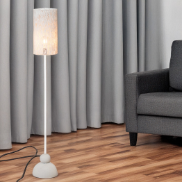 Lámpara Pie Metal Blanca 1xe27 Max.40w, Interruptor De Pie Ø23x151cm Cable Negro:170cm