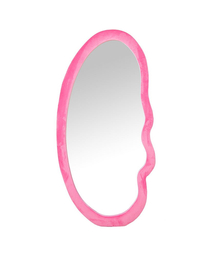 Espejo De Pared Madera Dm Terciopelo Rosa 50x3,5x100cm