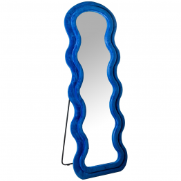 Espejo De Pie Madera Dm Terciopelo Azul 60x4x160cm