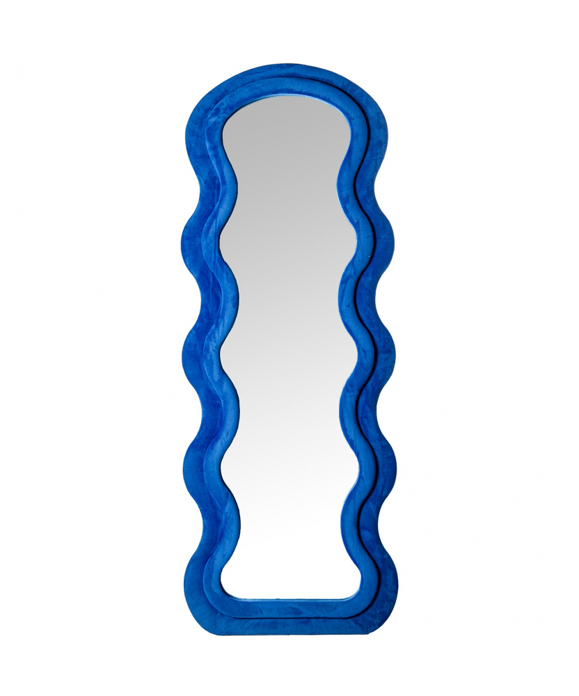 Espejo De Pie Madera Dm Terciopelo Azul 60x4x160cm