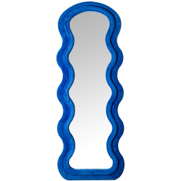 Espejo De Pie Madera Dm Terciopelo Azul 60x4x160cm