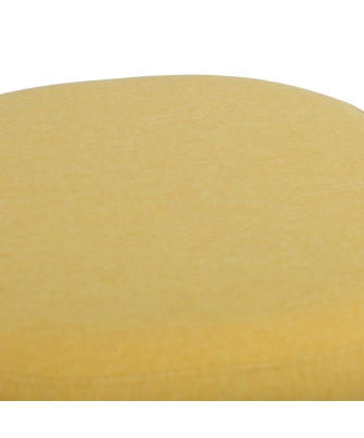 Puf Tapizado Amarillo C/patas Metal Negro Ø38x41cm