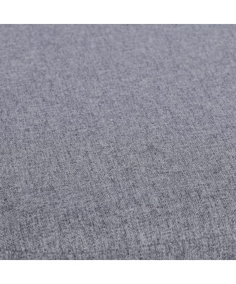 Puf Tapizado gris C/patas Metal Negro Ø38x41cm