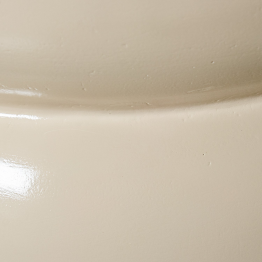 Mesa Auxiliar Fibra De Vidrio Crema Brillo 35x35x46cm