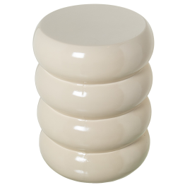 Mesa Auxiliar Fibra De Vidrio Crema Brillo 35x35x46cm
