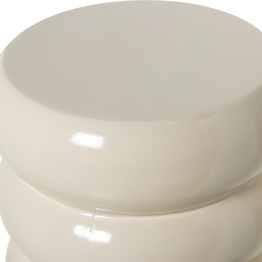 Mesa Auxiliar Fibra De Vidrio Crema Brillo 35x35x46cm