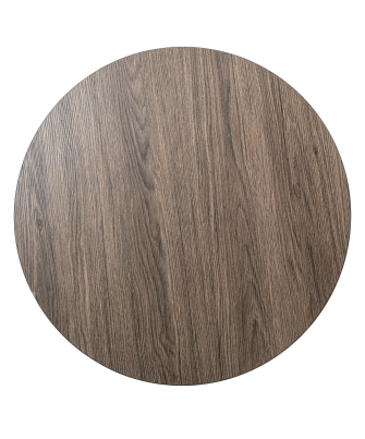 Mesa Auxiliar Acabado Madera Patas Metal Negro Ø60x45cm