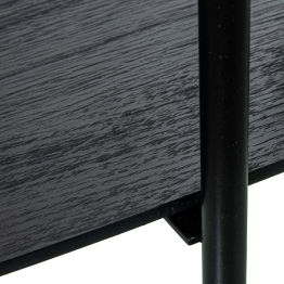 Mesa Auxiliar Acabado Madera Patas Metal Negro 40x40x60cm