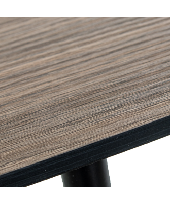 Mesa Auxiliar Acabado Madera Patas Metal Negro 40x40x60cm