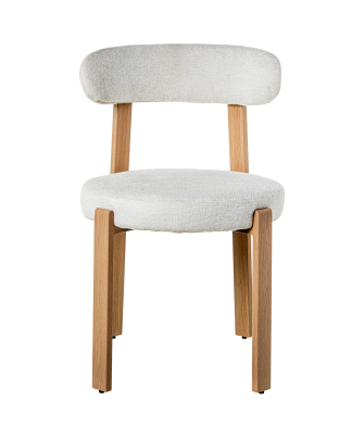 Silla Tela Beige Patas Metal Imitación Madera 50x56x77cm Alt. Asiento:48cm