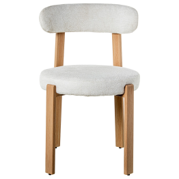 Silla Tela Beige Patas Metal Imitación Madera 50x56x77cm Alt. Asiento:48cm