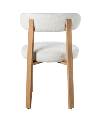 Silla Tela Beige Patas Metal Imitación Madera 50x56x77cm Alt. Asiento:48cm