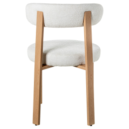 Silla Tela Beige Patas Metal Imitación Madera 50x56x77cm Alt. Asiento:48cm