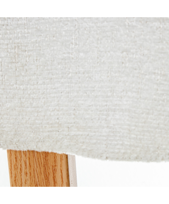 Silla Tela Beige Patas Metal Imitación Madera 50x56x77cm Alt. Asiento:48cm