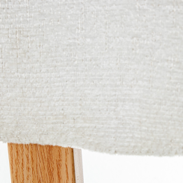 Silla Tela Beige Patas Metal Imitación Madera 50x56x77cm Alt. Asiento:48cm