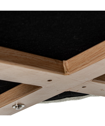 Silla Tela Beige Patas Metal Imitación Madera 50x56x77cm Alt. Asiento:48cm