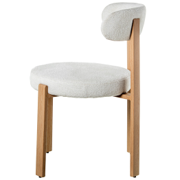 Silla Tela Beige Patas Metal Imitación Madera 50x56x77cm Alt. Asiento:48cm