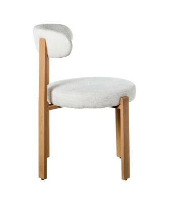 Silla Tela Beige Patas Metal Imitación Madera 50x56x77cm Alt. Asiento:48cm