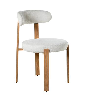 Silla Tela Beige Patas Metal Imitación Madera 50x56x77cm Alt. Asiento:48cm