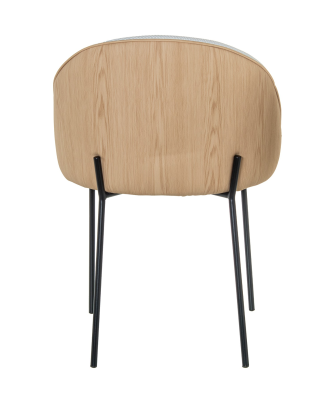 Silla Metal Negra Tapizado Beige 56x50x80cm Alt.asiento:49cm