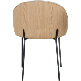 Silla Metal Negra Tapizado Beige 56x50x80cm Alt.asiento:49cm