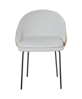 Silla Metal Negra Tapizado Beige 56x50x80cm Alt.asiento:49cm