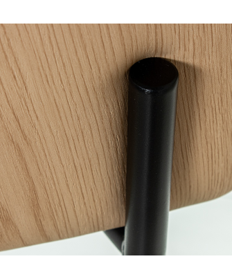 Silla Metal Negra Tapizado Beige 56x50x80cm Alt.asiento:49cm