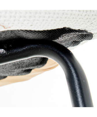 Silla Metal Negra Tapizado Beige 56x50x80cm Alt.asiento:49cm