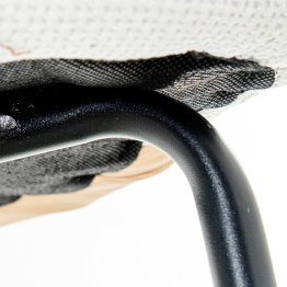 Silla Metal Negra Tapizado Beige 56x50x80cm Alt.asiento:49cm