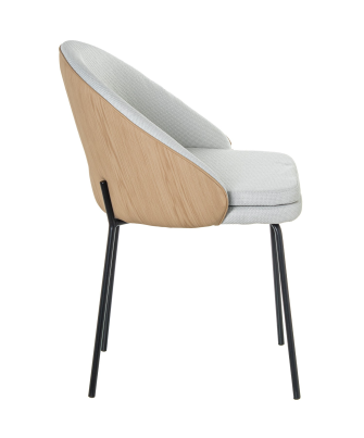 Silla Metal Negra Tapizado Beige 56x50x80cm Alt.asiento:49cm