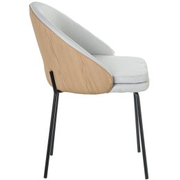 Silla Metal Negra Tapizado Beige 56x50x80cm Alt.asiento:49cm